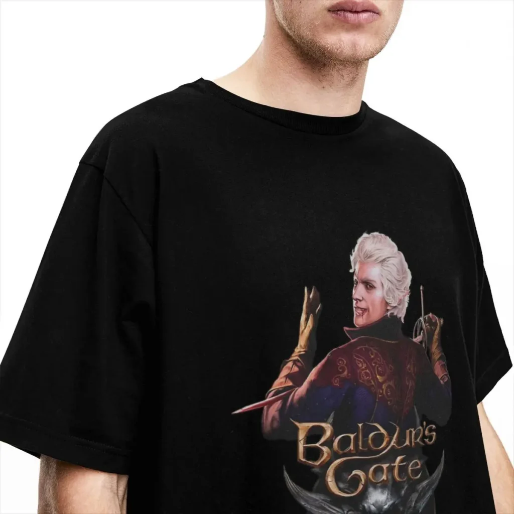 Baldurs Gate 3 Astarion Merch Shirt Men Women Funny Games Fun Cotton Tee Shirt Crew Neck 1 - Baldur'S Gate 3 Store