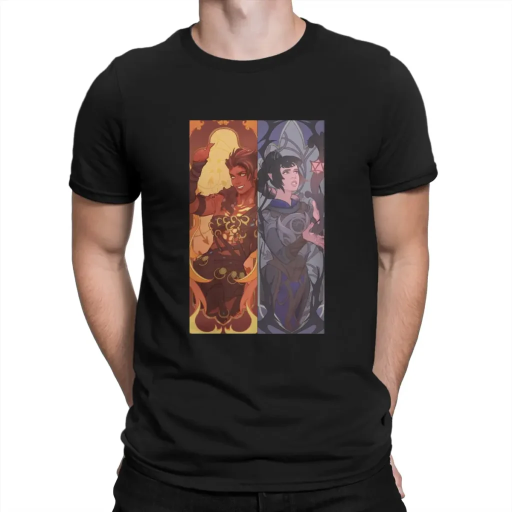 Chibi Karlach T Shirts Men Cotton Cool T Shirt Round Collar Astarion Gale Baldurs Gate 3 - Baldur'S Gate 3 Store