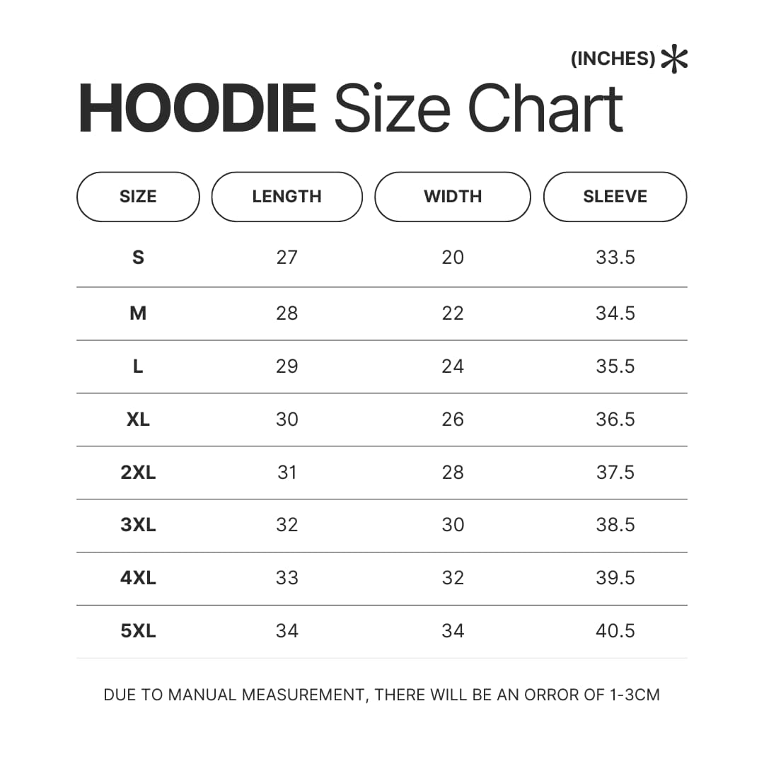 Hoodie Size Chart - Baldur'S Gate 3 Store