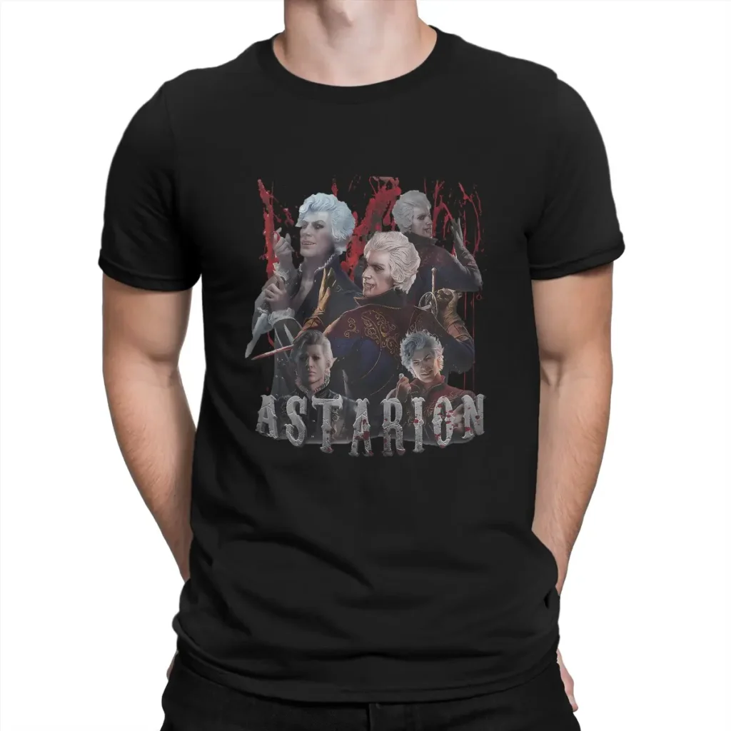 Men T Shirt Essential Vintage Cotton Tees Short Sleeve Astarion Gale Baldurs Gate 3 T Shirt - Baldur'S Gate 3 Store