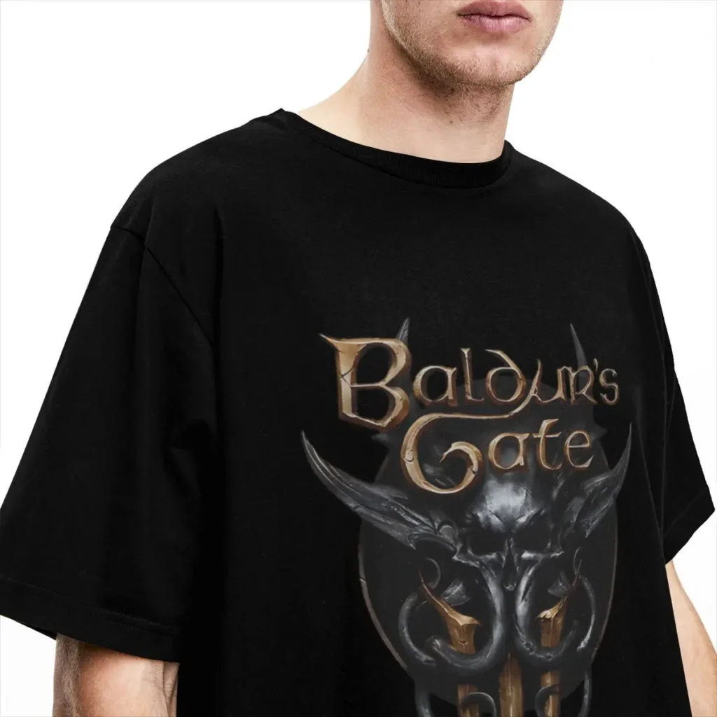 Men Women Baldurs Gate 3 Video Game T Shirts Merchandise Cotton Tops Fashion Short Sleeve ONeck 1 - Baldur'S Gate 3 Store