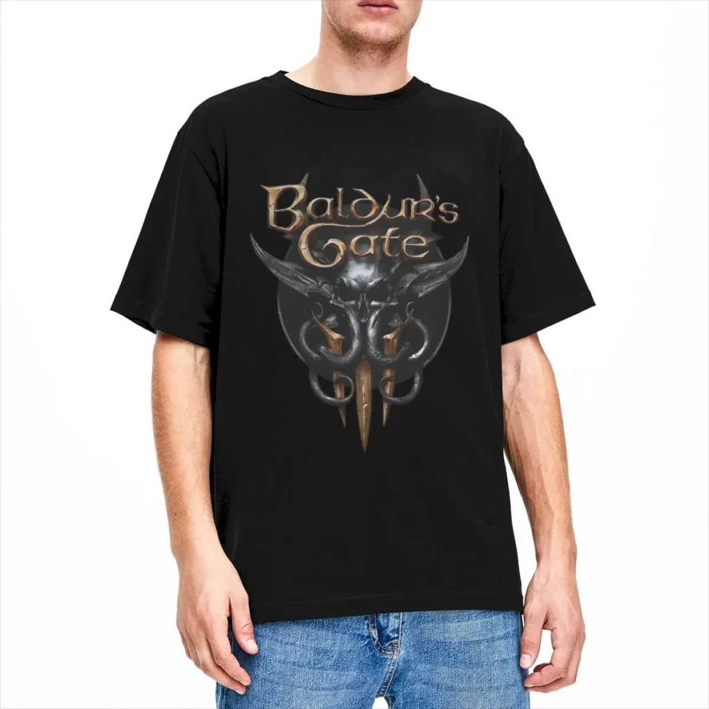 Men Women Baldurs Gate 3 Video Game T Shirts Merchandise Cotton Tops Fashion Short Sleeve ONeck - Baldur'S Gate 3 Store