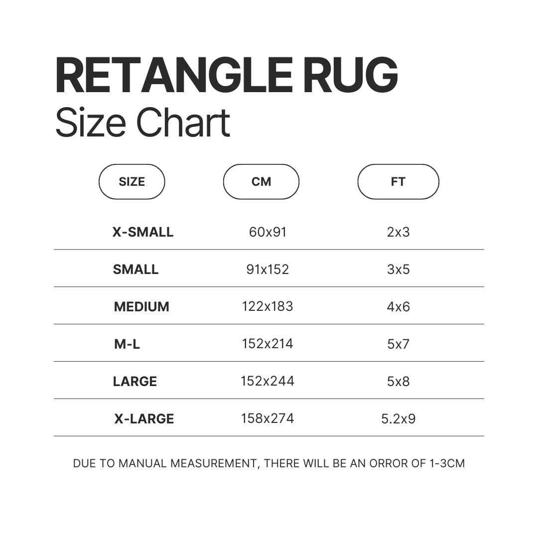 Retangle Rug Size Chart - Baldur'S Gate 3 Store