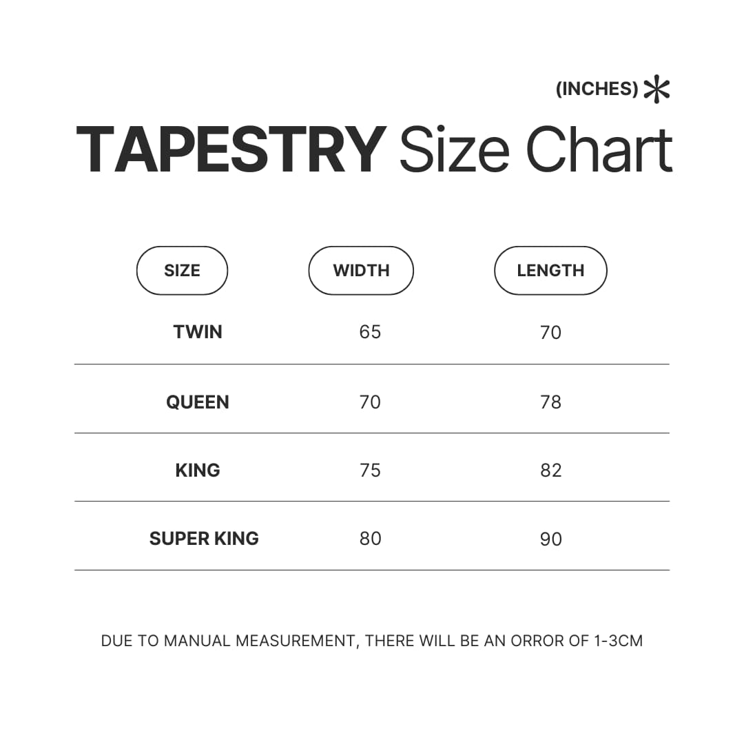 Tapestry Size Chart - Baldur'S Gate 3 Store