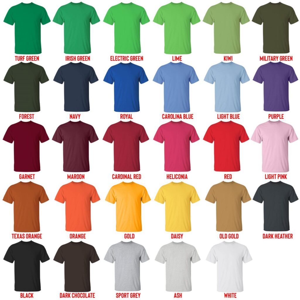 t shirt color chart 1 - Baldur'S Gate 3 Store